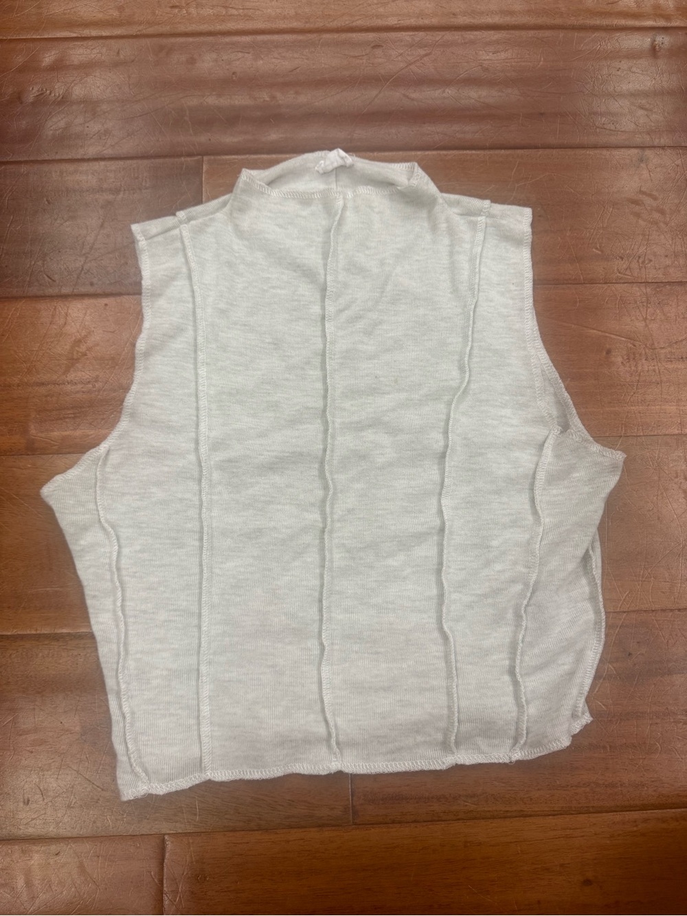Le Lis Light Gray Sleeveless Mock Neck Tank